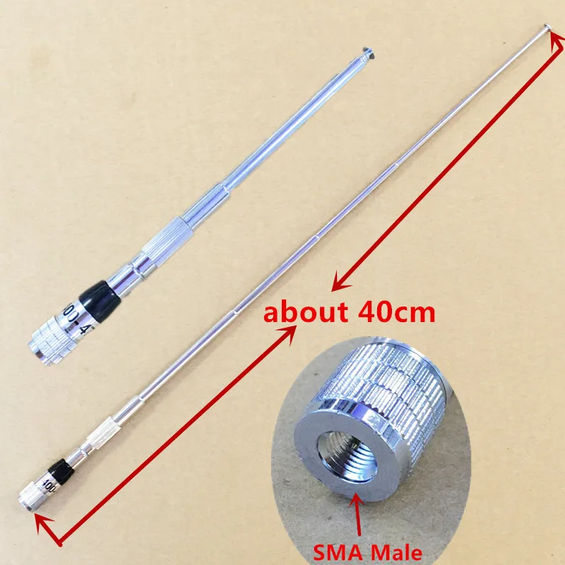 Honghuismart нержавеющей flexibletelescope SMA Мужской Антенна UHF 400-470 мГц для Yaesu, Линтон, Тонфа, и т. д. Портативная рация двухстороннее радио