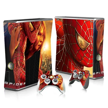 

Spiderman Sticker Cover For Microsoft Xbox 360 Slim Decal Skin Console & 2PCS Controle Skin Sticker