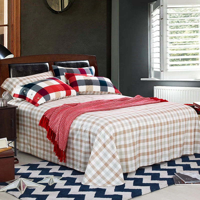 Waliicorners 4pcs 100%Cotton Printed Bedding set Button Duvet Cover set Bedsheet Pillowcases Queen King Size bed linen 36 IMG_3818