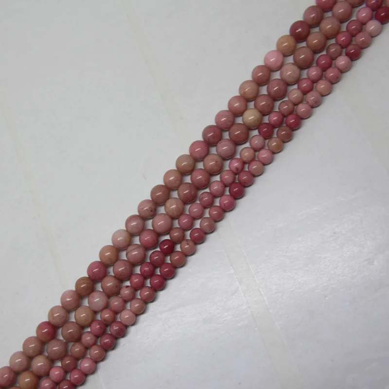 Mini. Ordine È $7! 5,6Mm Naturale Liscio Tondo Rhodonite Rodocrosite Pietra Diy Branelli Allentati 15"