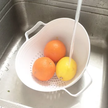 

2-in-1 Kitchen Organizer Fruits and Vegetables Washing Draining Basket Colander Storage Holder Kitchen Accessory