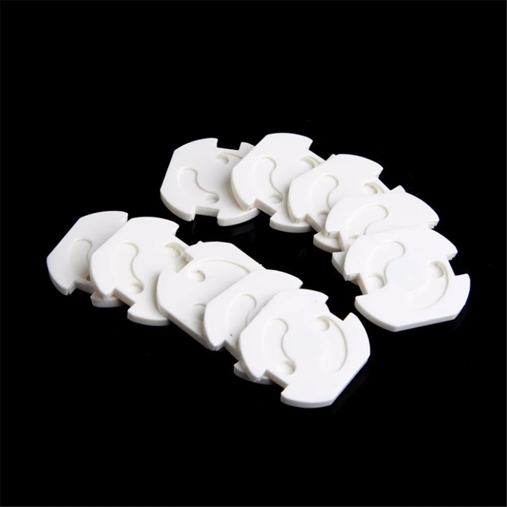 10pcs Baby Safety Rotate Cover 2 Hole Round European Standard Children Against Electric Protection Socket Plastic Security Locks