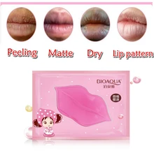 BIOAQUA 8 шт. уход за кожей губ Collagen Crystal Mask влаги Сущность губ колодки омолаживающий морщин патч Pad Гель для Макияжа