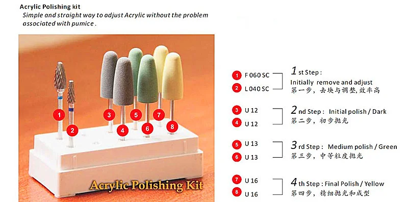 40 шт./(5 коробок) стоматологический лабораторный инструмент акриловый полировальный набор ZF 101 простой и прямой способ регулировки диаметра