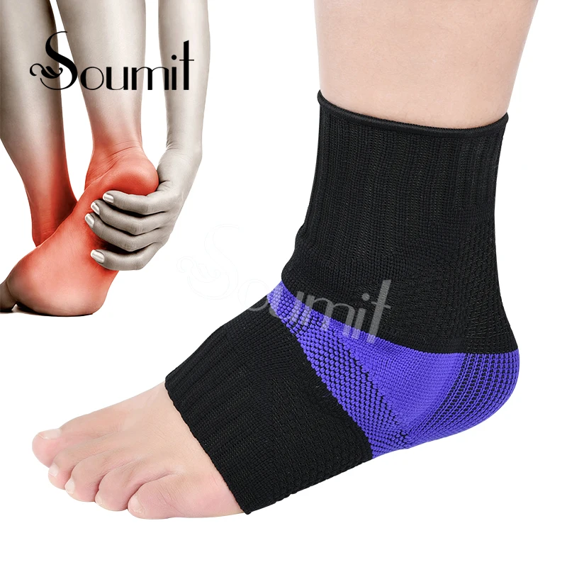 

Soumit Silicone Ankle Brace Sock Sleeve Support Pain Relief for Plantar Fasciitis Achilles Tendonitis Prevent Ankle Injuries