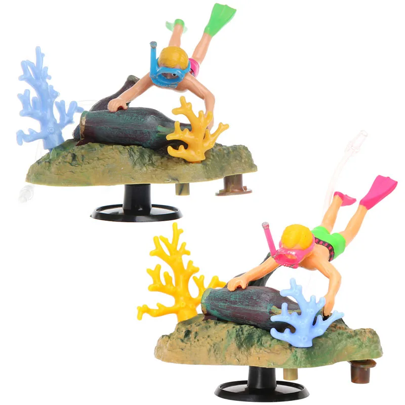 Fish Tank Ornament Submarine Treasure Hunt Aquarium Air operated