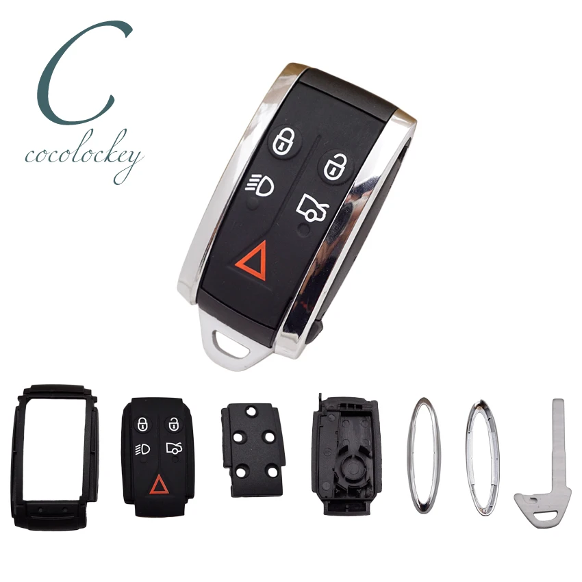 Cocolockey Smart Key Shell подходит для JAGUAR XF XFR XK XKR 5 кнопок Дистанционный Ключ заготовка