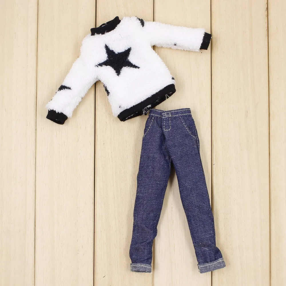 

Free shipping blyth doll icy licca body Plush clothes and jeans suit 1/6 30cm