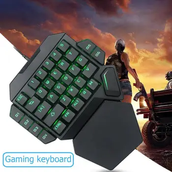 

Gaming ABS Keyboard Wired USB One-Handed Keyboard Macro Definition Mechanical Seven Colors Backlight