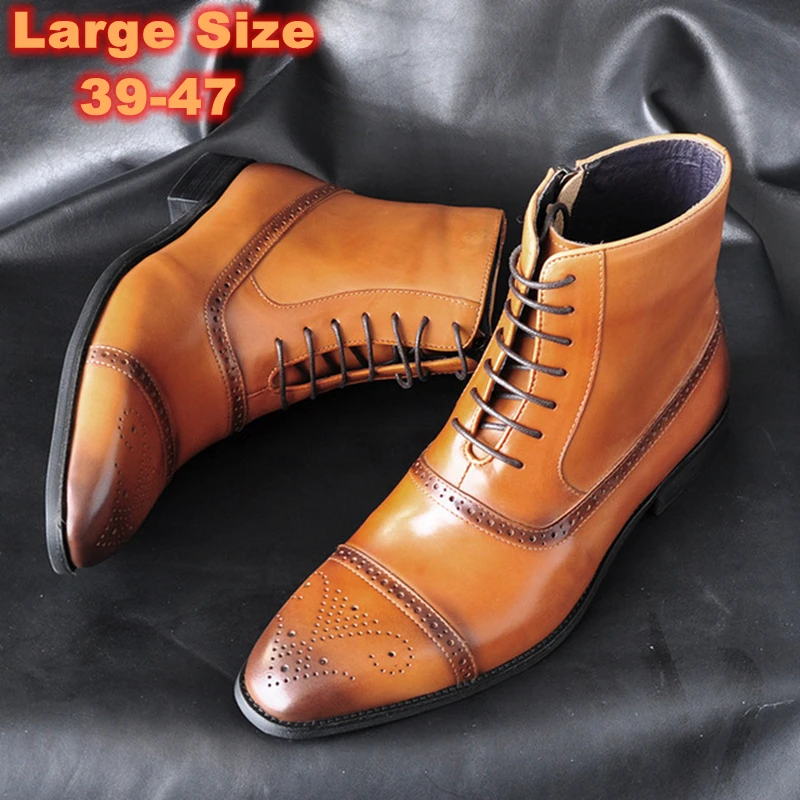 

Large size 39-47 boots men british style chelsea boots wear-resisting soles leather casual shoes botas hombre MB05