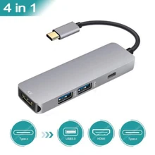 

Multifunction Adapter 4 In 1 USB HUB Type C HUB To USB 3.0 With PD Power HDMI USB C Adapter Converter