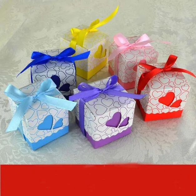 

heart colorful candy chocolate paper gift box for wedding birthday tea party favor decoration