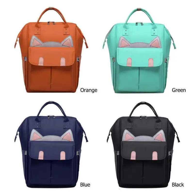 Модная сумка из узорчатой ткани Материнство сумка для переноски подгузников милый Кот Большой Ёмкость Детская сумка путешествия рюкзак дизайнерская сумка-рюкзак для ухода за ребенком