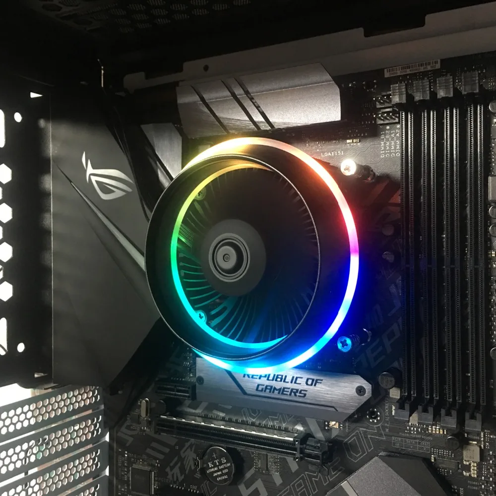 Aigo Shadow CPU RGB Cooler 100 мм 4Pin светодиодный вентилятор Радиатор PC радиатор охлаждающий
