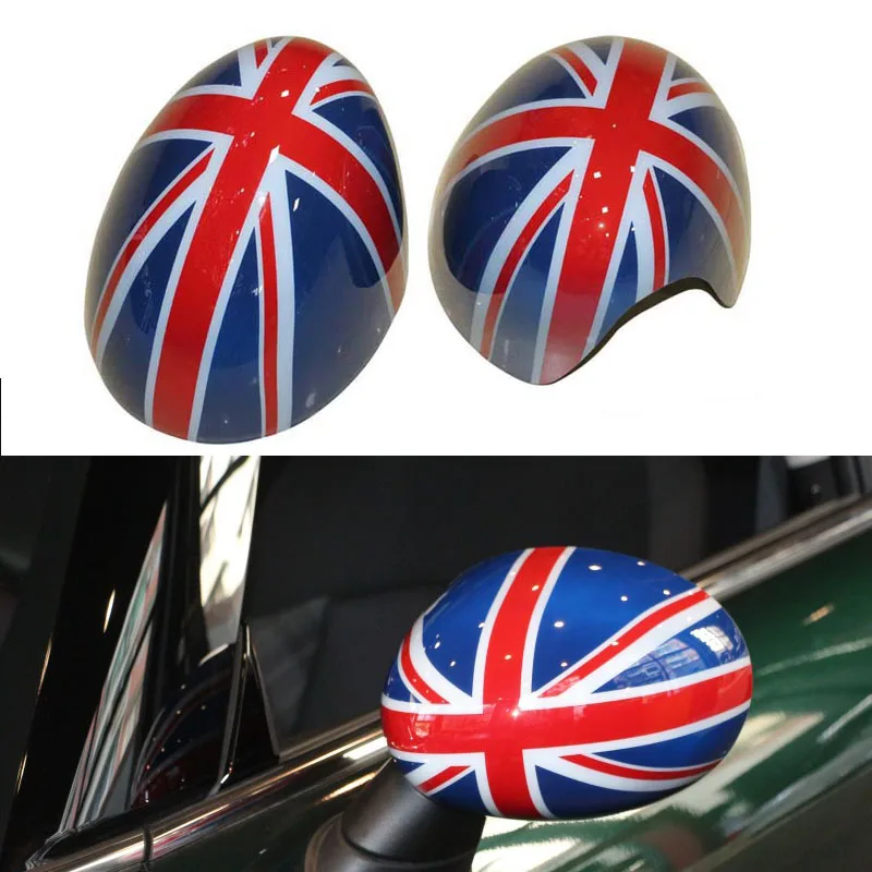 One Pair Plastic Union Jack England Car Side Mirror Covers Caps Fit For