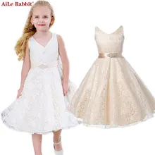 AiLe Rabbit/праздничная одежда для девочек; одежда для детей; летнее кружевное свадебное платье принцессы без рукавов для девочек-подростков; вечерние платья; K1