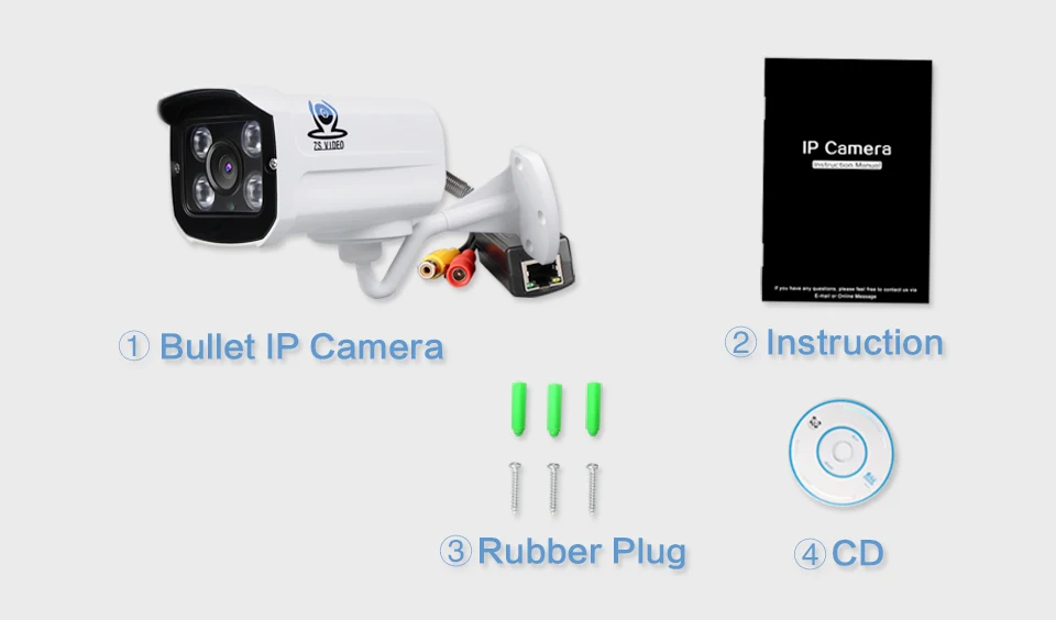 ZSVEDIO Surveillance Cameras HD POE IP Camera Alarm System Cameras POE HD IP Camera POE CCTV Monitor IR Night Vision Webcam (17)