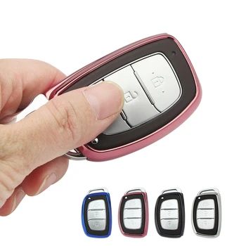 

TPU Car Key Case Cover For Hyundai Hb20 I30 IX20 Solaris Creta Getz IX25 Key Protect Shell with Holder Car Accessories Automovil