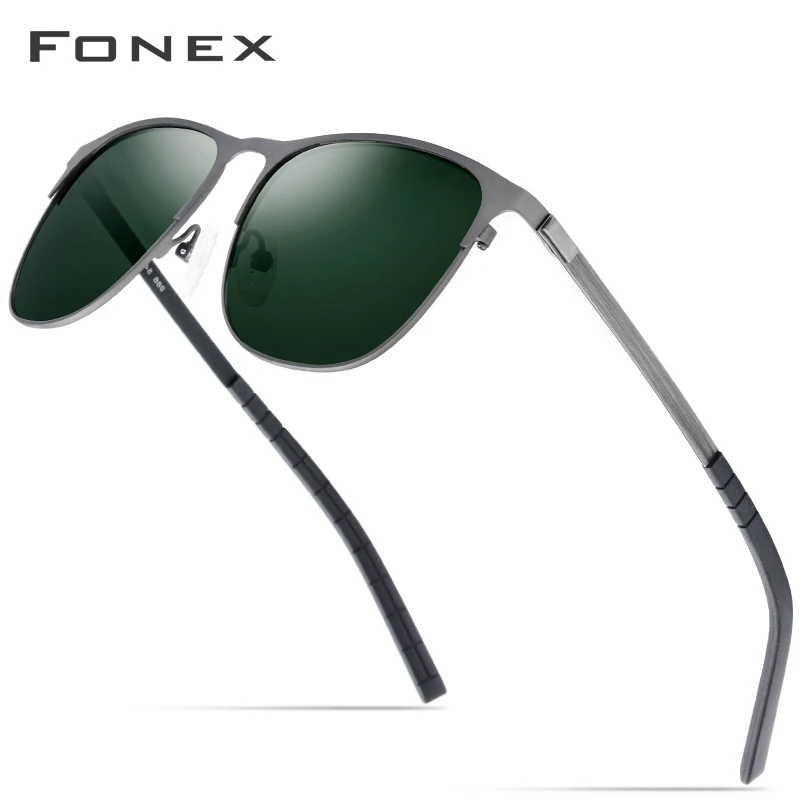 Tanie FONEX jazdy sportowe na zewnątrz bezśrubowe aluminiowe okulary mężczyźni marka projektant 2019 nowe polaryzacyjne okulary przeciwsłoneczne dla kobiet odcienie Gafas
