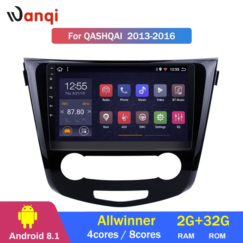 2G RAM 32G ROM 10.1 inch Android 8.1 Car DVD GPS For Nissan qashqai X-Trail 2013-2016 Navigation Sy