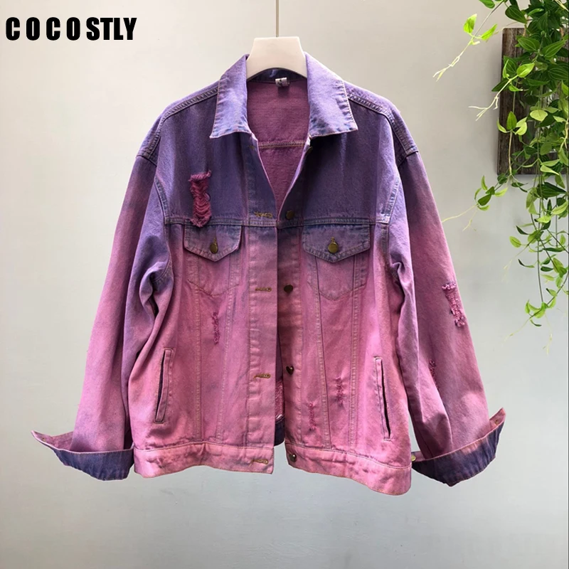 purple jean jackets