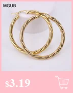 MGUB new design stainless steel fashion jewelry gold color round Hoop earrings for women LH594