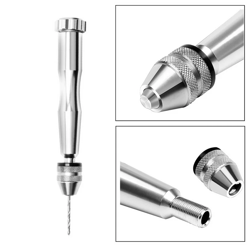 

10pcs/set Twist Hand Drill Set Silver Color 1.3-3.4mm Handwork Files Tools Alloy For Carved Wood Painting Or Jewelry Accessories