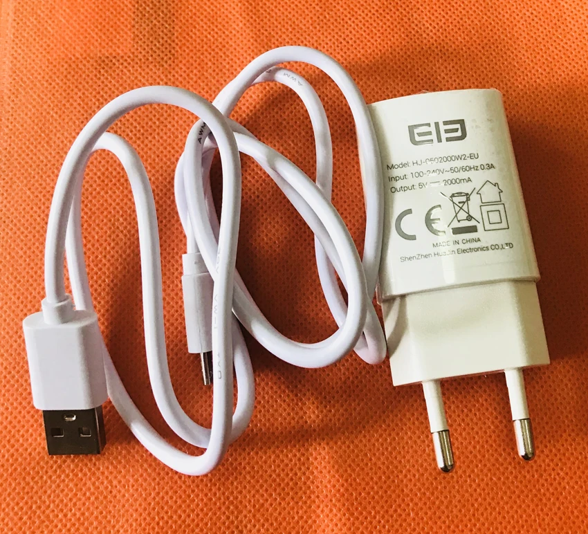 Оригинальное зарядное устройство для путешествий ЕС штекер адаптер+ USB кабель для Elephone A4 MT6739 четырехъядерный