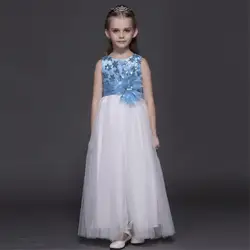 4-10year Лето симпатичное Цветочное платье для девочки одежда для девочки с сеточкой и блестками платья принцессы без рукавов костюм для
