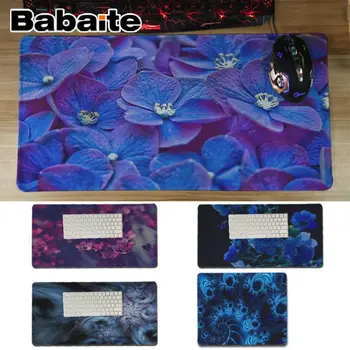 

Babaite Top Quality Blue Flowers Extended Anti-Slip Durable Silicone Computermats Lock Edge Mousepad Mat Keyboard Mat Table Pad