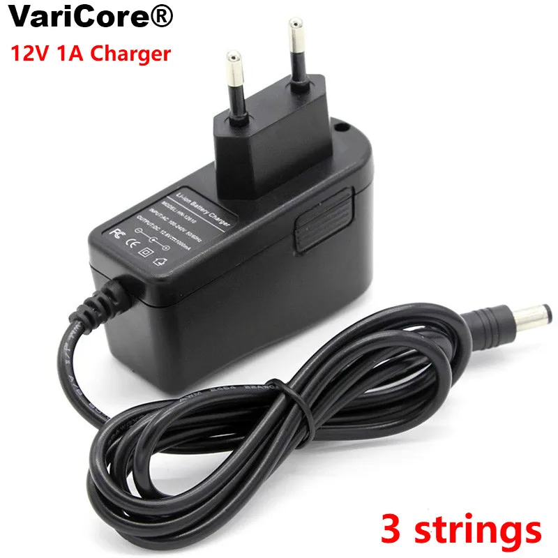 VariCore 12V 24V 36V 48V 3 Series 6 Series 7 Series 10 Series 13 String 18650 зарядное устройство для литиевых батарей 12,6 V 29,4 V DC 5,5*2,1mm - Цвет: 12V 1A Charger