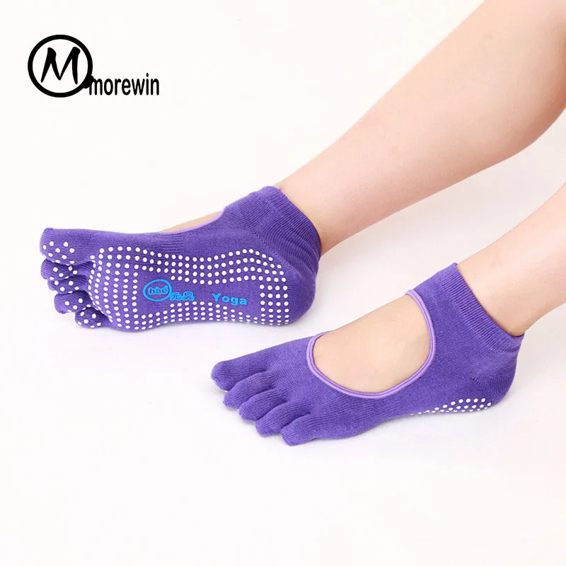Buy Women Yoga Socks Five Fingers Backless Silicone