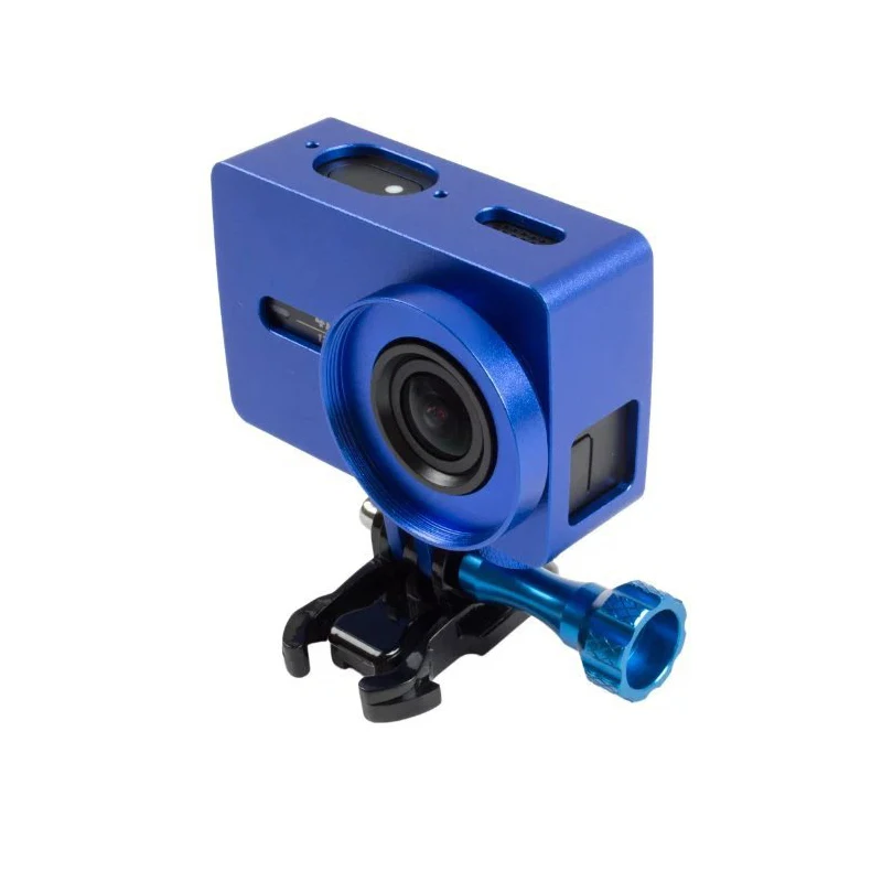 Metal Frame Protective Housing Case With lens cap For Xiaomi Yi 2 Xiaoyi 2 4K Action Sport Camera Accessories CNC Aluminum Cover (9)