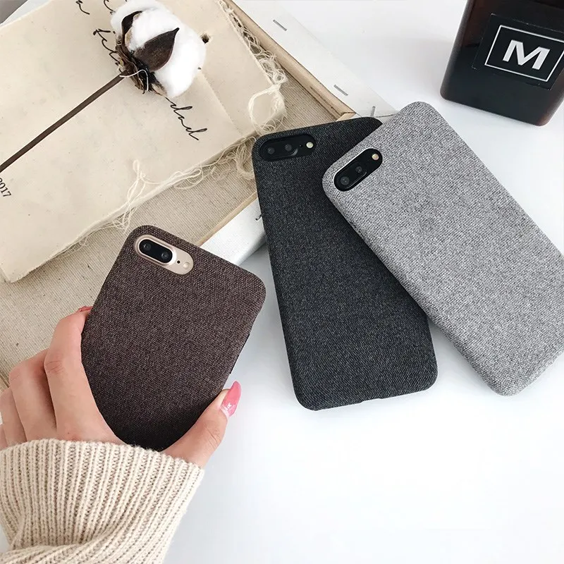 

Cyato Coarse Cloth Pattern Case For iPhone 8 Case Soft TPU Case Cover For iPhone 7 8 plus Ultra-thin Shell For iPhone X capa
