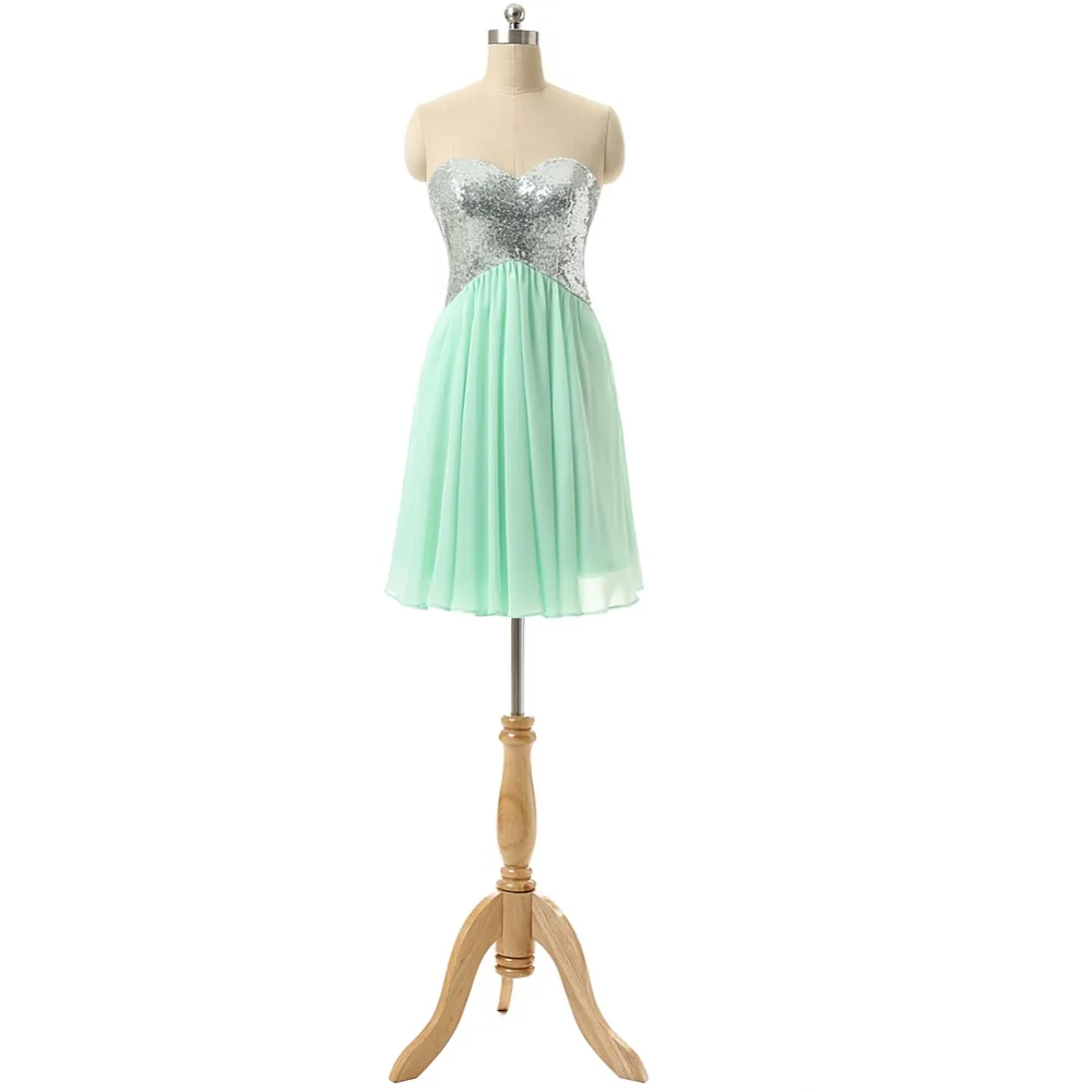 Buy Actual photos cheap sweetheart sequined & chiffon