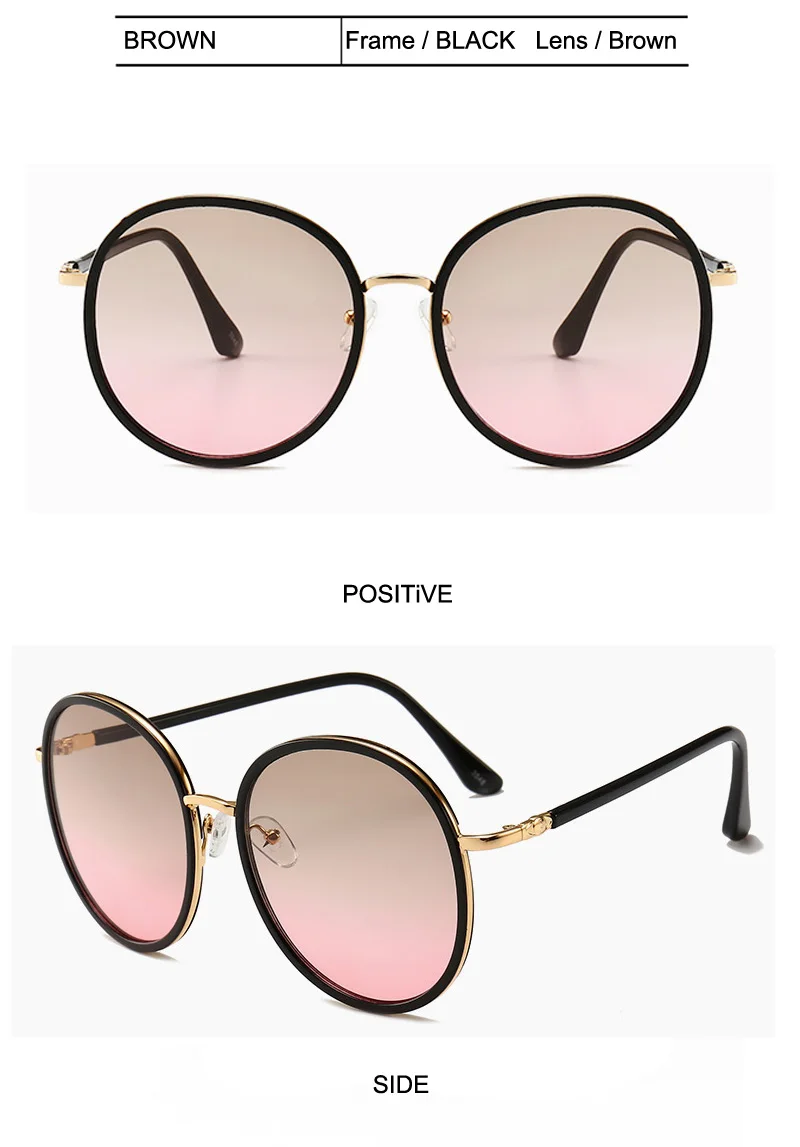 FEISHINI бренд дизайн УФ Защита антибликовые тонированные градиентные негабаритные Солнцезащитные очки женские круглые ретро большие очки Звезда