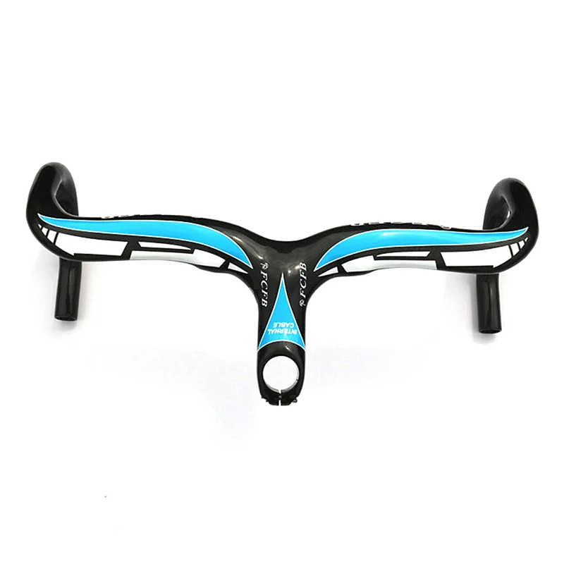

Fiber Bicycle Handlebar MTB Road Mountain Bike Carbon Handlebar Bicycle Parts Drop Handle Bars and Stem Integrative