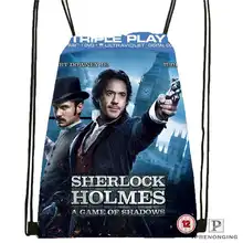 Изготовленная на заказ Шерлок-Abominable-походная сумка на шнурке милый рюкзак для детей(черная спинка) 31x40 см#180611-03-109