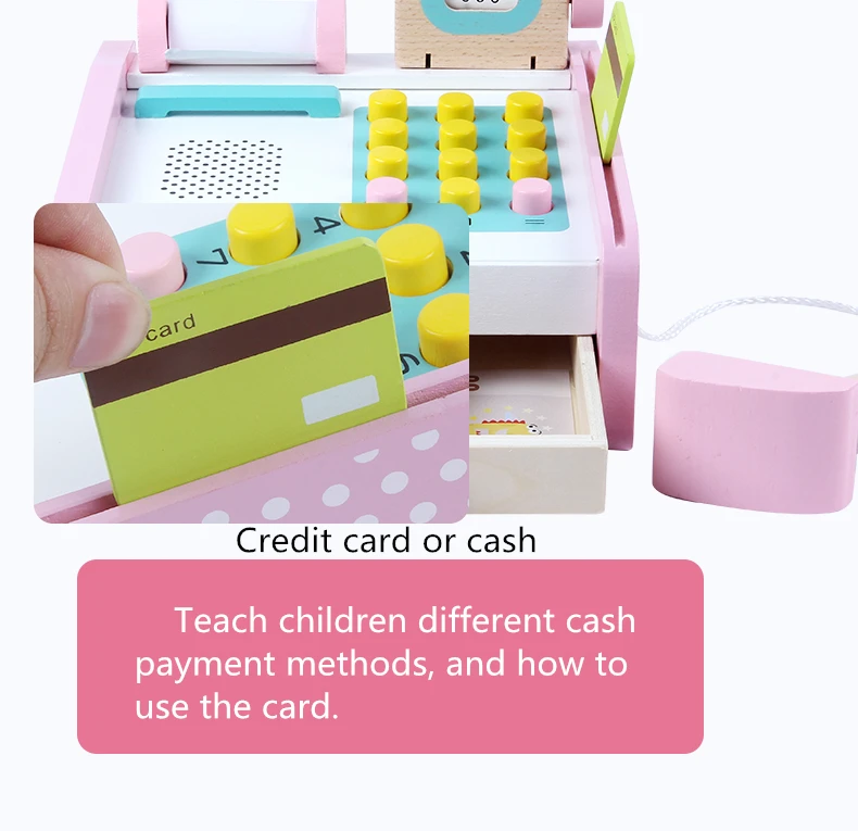 Детские развивающие игрушки деревянные симуляторы кассовый аппарат caja registradora покупки ролевые игры касса игрушка для детей подарок