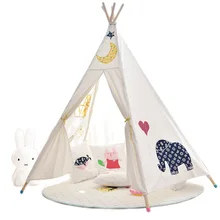 Пять полюсов Дети большая игровая палатка индийская детская палатка хлопок холст вигвама палатка для детей игровой домик для детской комнаты