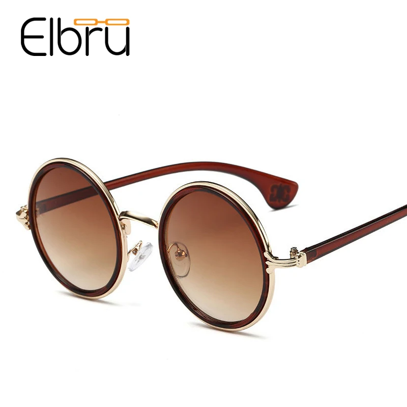 

Elbru Vintage Round Men Sunglasses Women Retro Style Metal Frame Sun Glasses Colorful Fashion Eyewear Gafas sol mujer Femininos