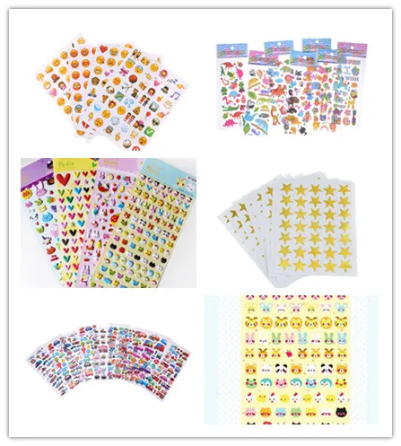 

1-6pcs/Lots Wholesale Scrapbooking animal Stickers Kawaii Emoji Reward Kids Toys For Children Factory Direct Sales