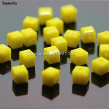 Isywaka cubo 2mm 3mm 4mm 6mm 8mm sólido amarelo cor praça áustria contas de cristal grânulo de vidro solto espaçador grânulo diy jóias fazendo