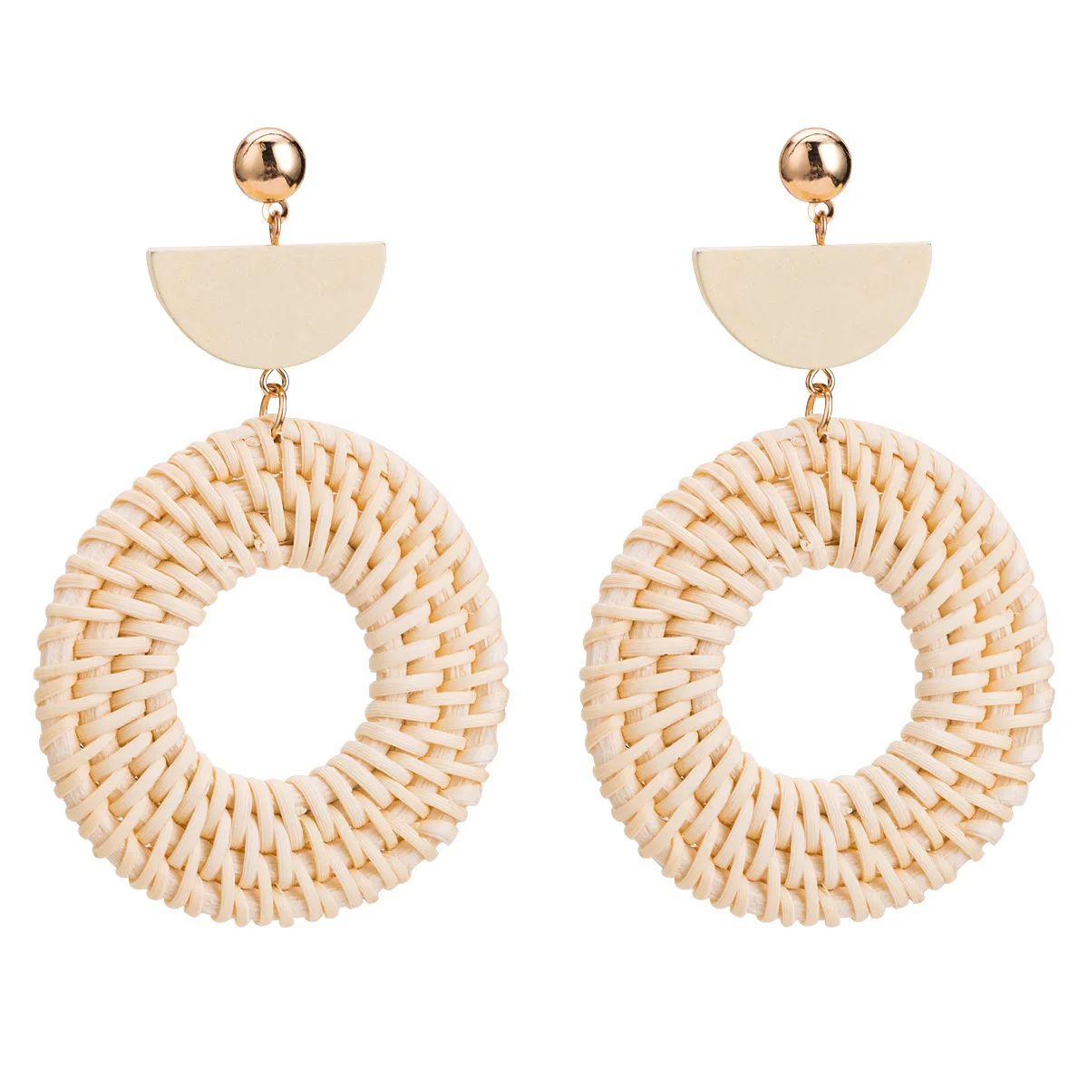 Multi Layered Straw Braided Earringsin Stud Earrings from Jewelry