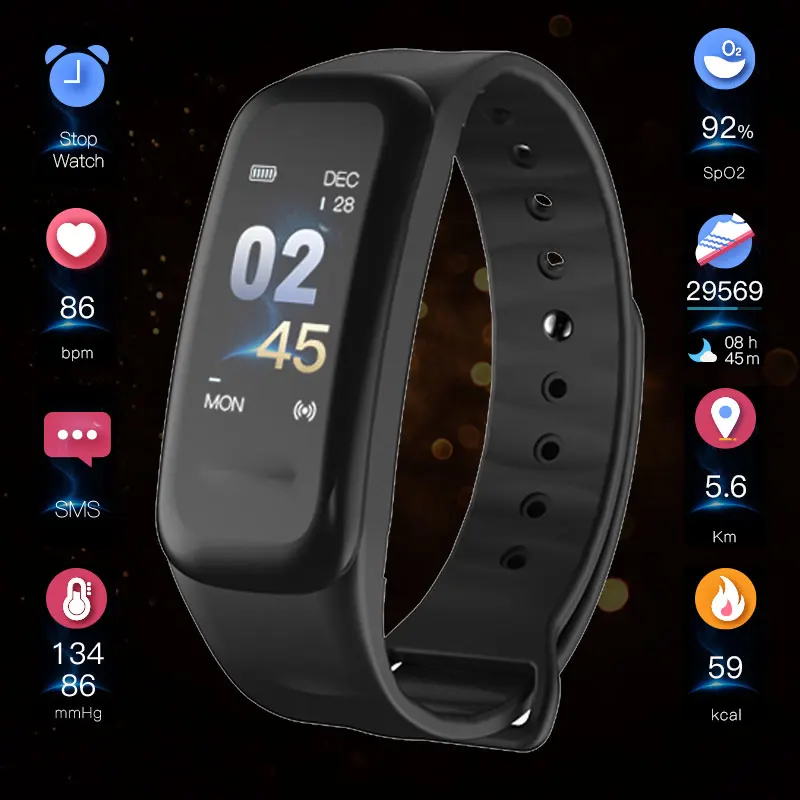 Смарт браслет с тонометром фитнес Bluetooth цветной экран смарт шагомером для