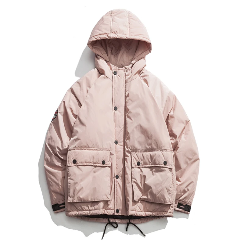 Новые высококачественные зимние теплые плотные пальто на молнии мужские парки с капюшоном в стиле Карго повседневные мужские куртки с карманами