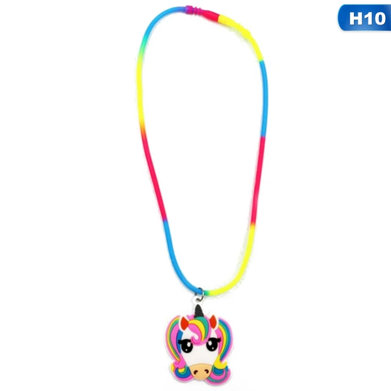 Rainbow Unicorn Pendant Rubber Necklaces Accessories -Unicorn Fashion