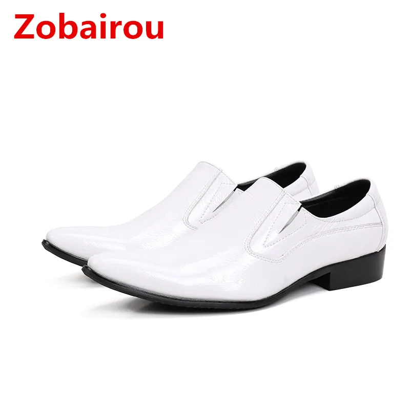 Zobairou/Мужская обувь из лакированной кожи Лоферы без застежки sapato masculino мужские