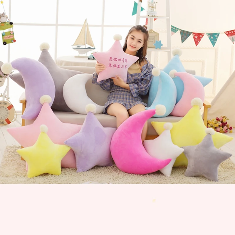 stuffed moon pillow