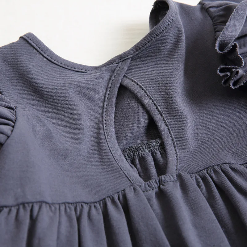 Baby Girls Dresses KIDS Newest Summer Dress  Fly Sleeve Hollow out Dress With Cotton Children Summer Back Hollow Out Dress 1-6Y (10)